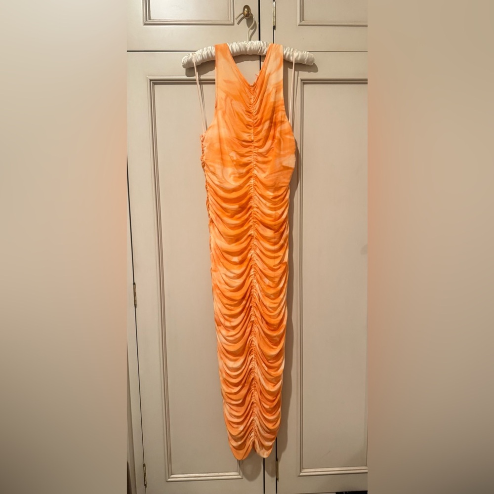 House of Harlow 1960s midi dress. Orange tie dye. Brand New with Tags! Size M